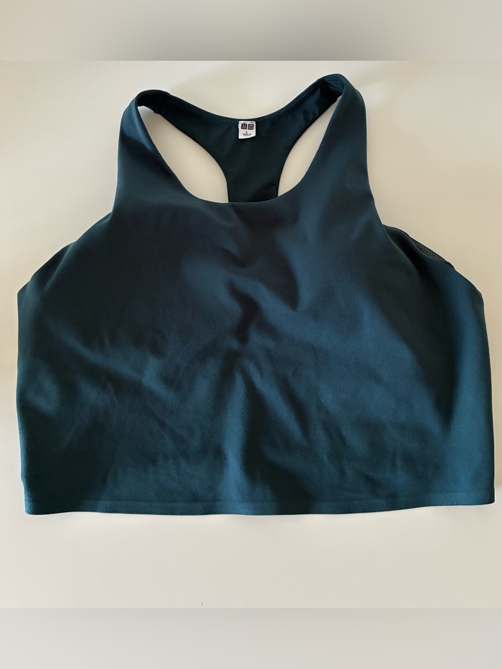 UNIQLO Racerback Padded Sports Bra Crop Top Teal Size L